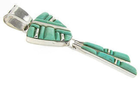 Southwest Sterling Silver Turquoise Dangle Pendant YS60715